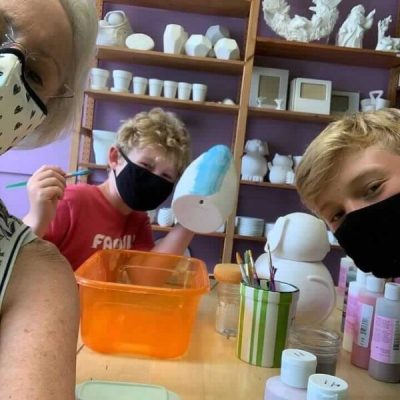Cathy Hill and grandsons enjoy an outing at Kiln Born.